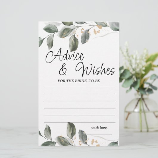 Beratung und Wünsche Grüne Brautparty Spiel (Stehend Vorderseite)