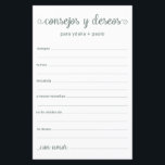 Beratung und Wünsche Spanisch<br><div class="desc">Diese einfachen,  eukalyptusfarbenen,  modernen,  minimalistischen,  handgeschriebenen Schriftzeichen Spanish Advice & Wishs/Consejos y Deseos sind perfekt für Brautparty-,  Probe- oder Hochzeitsgäste. Die Menschen werden die Liebe haben,  die Anweisungen zu bekommen - sie machen es so einfach,  liebende Ratschläge und gute Wünsche verlassen. Sie werden noch auf Jahre geschätzt.</div>