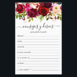 Beratung und Wünsche Spanisch<br><div class="desc">Diese einfachen, blumengeschmückten und handgeschriebenen Tafeln mit den Rose "Spanish Advice & Wishings" (Consejos y Deseos) und den bordeauxroten Aquarellfarben laden zum Brautparty, Proben- oder Hochzeitsessen ein. Die Menschen werden die Liebe haben, die Anweisungen zu bekommen - sie machen es so einfach, liebende Ratschläge und gute Wünsche verlassen. Sie werden...</div>