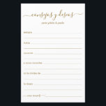 Beratung und Wünsche Spanisch<br><div class="desc">Diese einfache, moderne, minimalfarbene, goldfarbene handgeschriebene Schrift Consejos y Deseos ist perfekt für Ihr Brautparty, Probe Dinner oder Hochzeitsgäste, die sich für das glückliche Paar ausfüllen. Die Menschen werden die Liebe haben, die Anweisungen zu bekommen - sie machen es so einfach, liebende Ratschläge und gute Wünsche verlassen. Sie werden noch...</div>