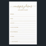 Beratung und Wünsche Spanisch<br><div class="desc">Diese einfache, moderne, minimalfarbene, goldfarbene handgeschriebene Schrift Consejos y Deseos ist perfekt für Ihr Brautparty, Probe Dinner oder Hochzeitsgäste, die sich für das glückliche Paar ausfüllen. Die Menschen werden die Liebe haben, die Anweisungen zu bekommen - sie machen es so einfach, liebende Ratschläge und gute Wünsche verlassen. Sie werden noch...</div>