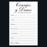 Beratung und Wünsche Spanisch<br><div class="desc">Diese eleganten, schwarz-weiß, modernen, handgeschriebenen spanischen Skripte Consejos y Deseos/Advice & Wishings Blätter sind perfekt für Ihr Brautparty, Probe Dinner oder Hochzeitsgäste, die sich für das glückliche Paar ausfüllen. Die Menschen werden die Liebe haben, die Anweisungen zu bekommen - sie machen es so einfach, liebende Ratschläge und gute Wünsche verlassen....</div>