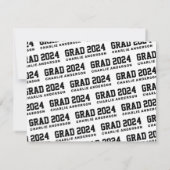 Beratung und Wünsche von Abschluss im Jahr Schwarz Mitteilungskarte (Rückseite)