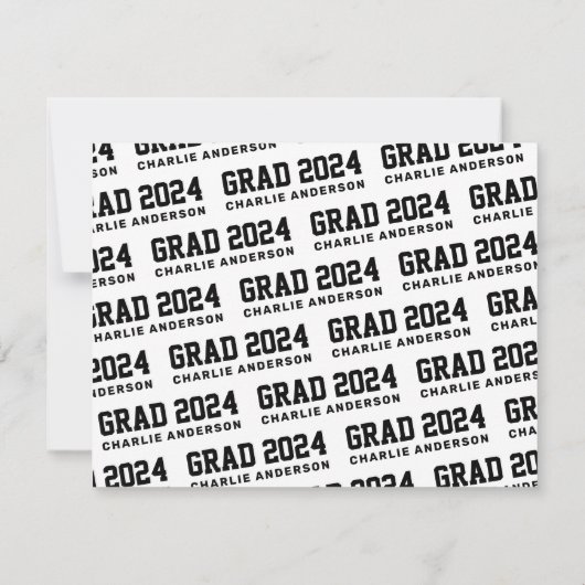 Beratung und Wünsche von Abschluss im Jahr Schwarz Mitteilungskarte (Rückseite)