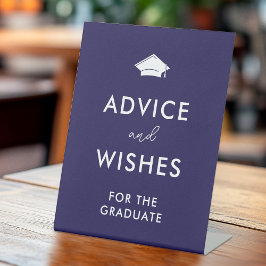 Beratung und Wünsche von Navy Blue Grad Cap Abschl Sockelschild