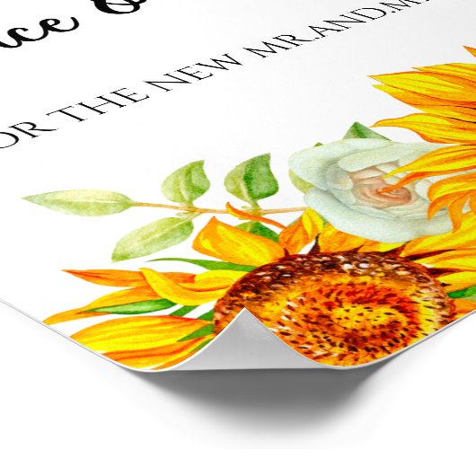 Beratung und Wünsche von Sonnenblumen für Neugebor Poster (Ecke)