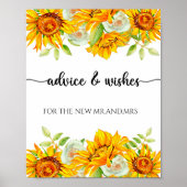 Beratung und Wünsche von Sonnenblumen für Neugebor Poster (Vorne)