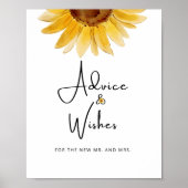 Beratung und Wünsche von Sonnenblumen für Newlywed Poster (Vorne)