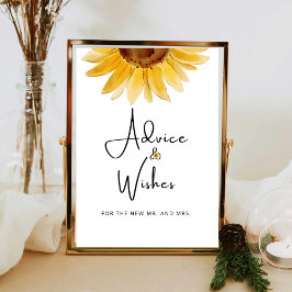 Beratung und Wünsche von Sonnenblumen für Newlywed Poster