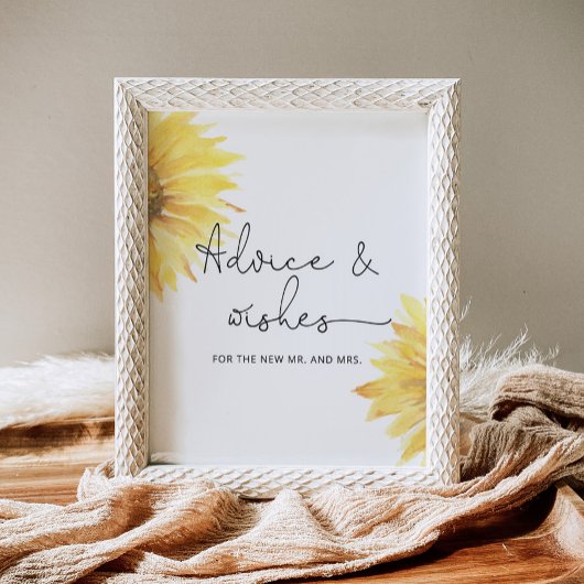 Beratung und Wünsche von Sonnenblumen für Newlywed Poster