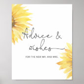 Beratung und Wünsche von Sonnenblumen für Newlywed Poster (Vorne)