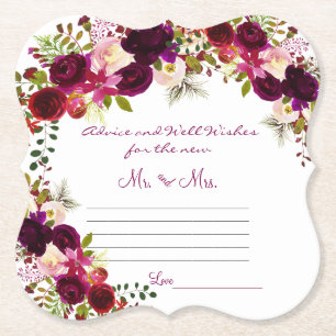 Beratung und Wünsche, Wasserfarbenburgund Untersetzer