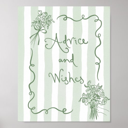 Beratung und Wünsche Whimsical Sagge green Bridal Poster (Vorne)