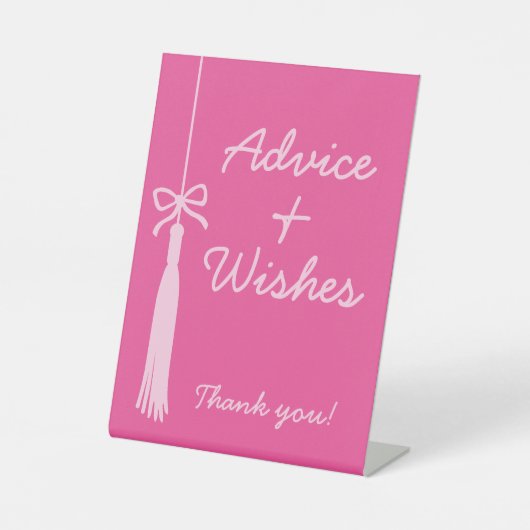 Beratung & Wünsche Coquette Bow Pink Grad Tassel Sockelschild (Vorderseite)