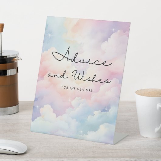 Beratung & Wünsche Dreamy Clouds Sky Brautparty Sockelschild (In SItu)
