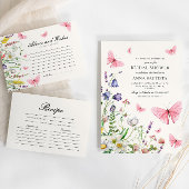 Beratung & Wünsche Schmetterlinge Brautparty Begleitkarte