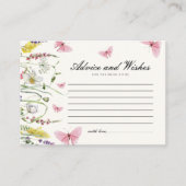 Beratung & Wünsche Schmetterlinge Brautparty Begleitkarte (Vorderseite)