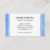 Beratung zur Familienehelhe Berater Blue Fluid Visitenkarte (Rückseite)