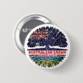 Berber Amazigh Australian Australia Tree Roots Button (Vorne & Hinten)