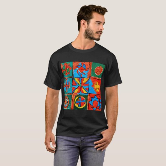 Berber Amazigh Motive, Zeichen und Symbole abstrak T-Shirt (Vorne ganz)