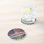 Berber Amazigh US USA USA United Staaten Tree Runder Pappuntersetzer (Vor Ort)