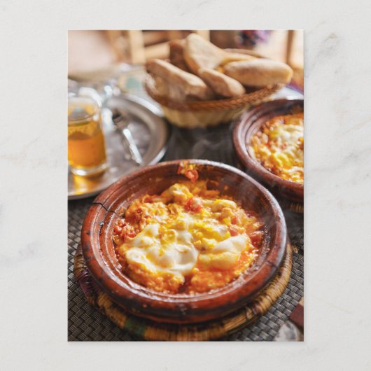 Berber Breakfast Moroccan Shakshuka Travel Photo Postkarte (Vorderseite)