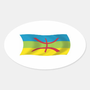Berber-Flaggen-Aufkleber Ovaler Aufkleber