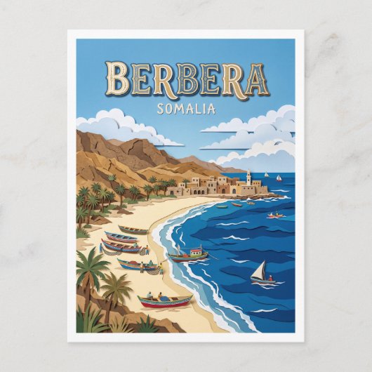 Berbera-Küste Somalia Postkarte (Vorderseite)