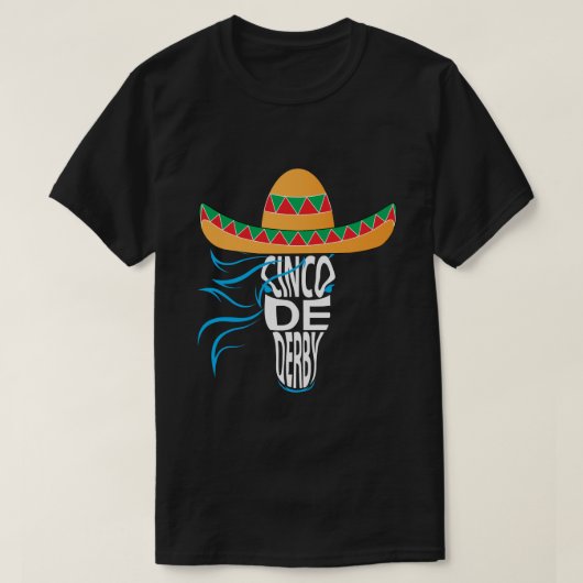 berby Pferderennen T-Shirt Derby-Hemd cinco Des (Design vorne)