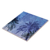 Bercelona Blue Palm Tree Grunge Digitale Kunst, De Fliese (Seite)