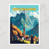 Berchtesgaden Deutschland Vintage Reise Illustrati Postkarte (Vorderseite)