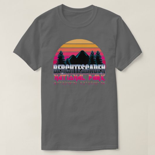 Berchtesgaden National Park mit GPS Location 80er  T-Shirt (Design vorne)