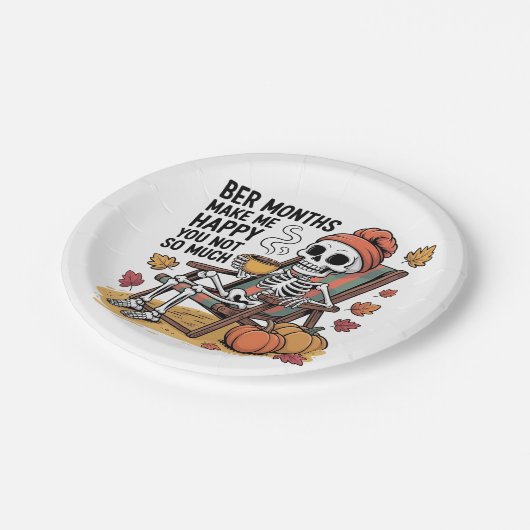 Bere Monate machen mich glücklich, dass ich dich n Pappteller (Schrägansicht)