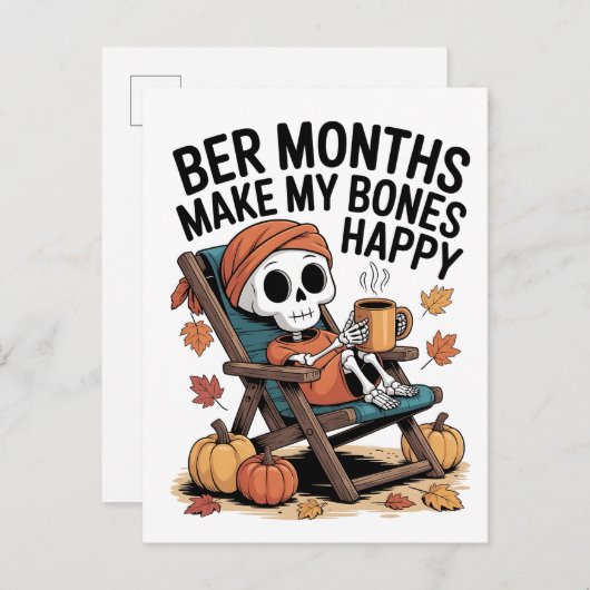 Bere Monate machen mir die Knochen glücklich Einladungspostkarte (Vorne/Hinten)
