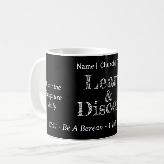 Berean Search Scripting Personalisiert Black Kaffeetasse (Vorderseite Links)