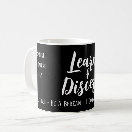 Berean Search Scripture Black Kaffeetasse (Vorderseite Links)