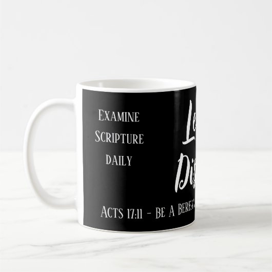 Berean Search Scripture Black Kaffeetasse (Links)