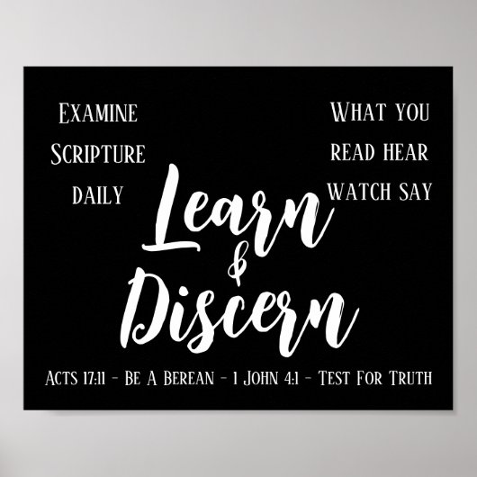 Berean Search Scripture Black Poster (Vorne)