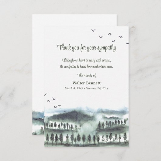 Bereavement Danke Karte (Vorne/Hinten)