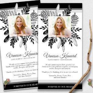 Bereavement Dark Floral Beerdigung Danke Karten