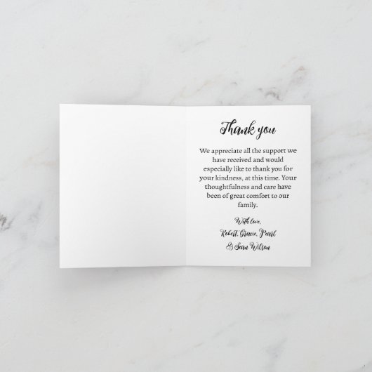 Bereavement Vielen Dank Karte (Innenseite)