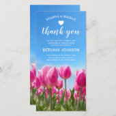 Bereavement Vielen Dank | Pink Tulips Beerdigung Dankeskarte (Vorne/Hinten)