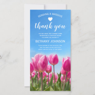 Bereavement Vielen Dank   Pink Tulips Beerdigung Dankeskarte
