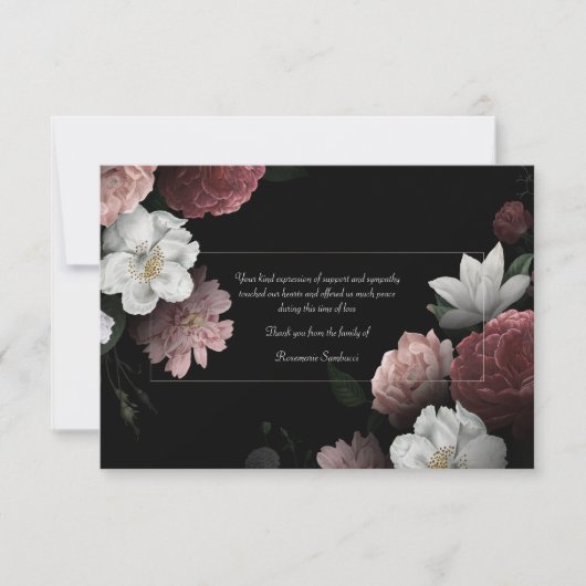 Bereavour Floral Vielen Dank Karte (Vorderseite)