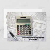 Berechnung der Einkommensteuerform Postkarte (Vorne/Hinten)