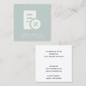 BERECHNUNGSSTEUER FÜR BLUE GRAY MODERN QUADRATISCHE VISITENKARTE (Vorne/Hinten)