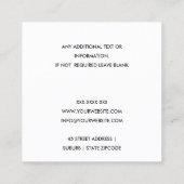 BERECHNUNGSSTEUER FÜR BLUE GRAY MODERN QUADRATISCHE VISITENKARTE (Rückseite)