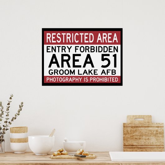 BEREICH 51 EINTRAG VERBOTEN POSTER (Küche)