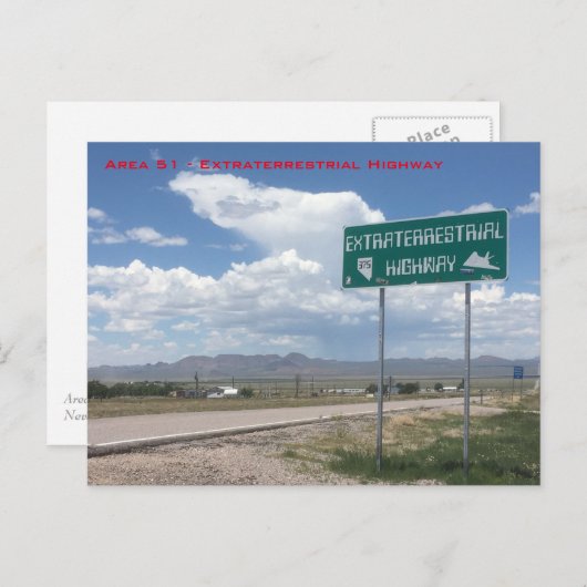 Bereich 51 - Extraterrestrische Autobahn Postkarte (Vorne/Hinten)