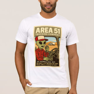 Bereich 51 Lkw-Fahrer Roswell Außerirdischen Retro T-Shirt